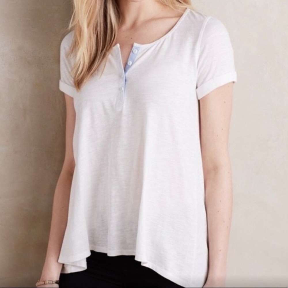 Anthropologie Postmark Downtime button Henley tee